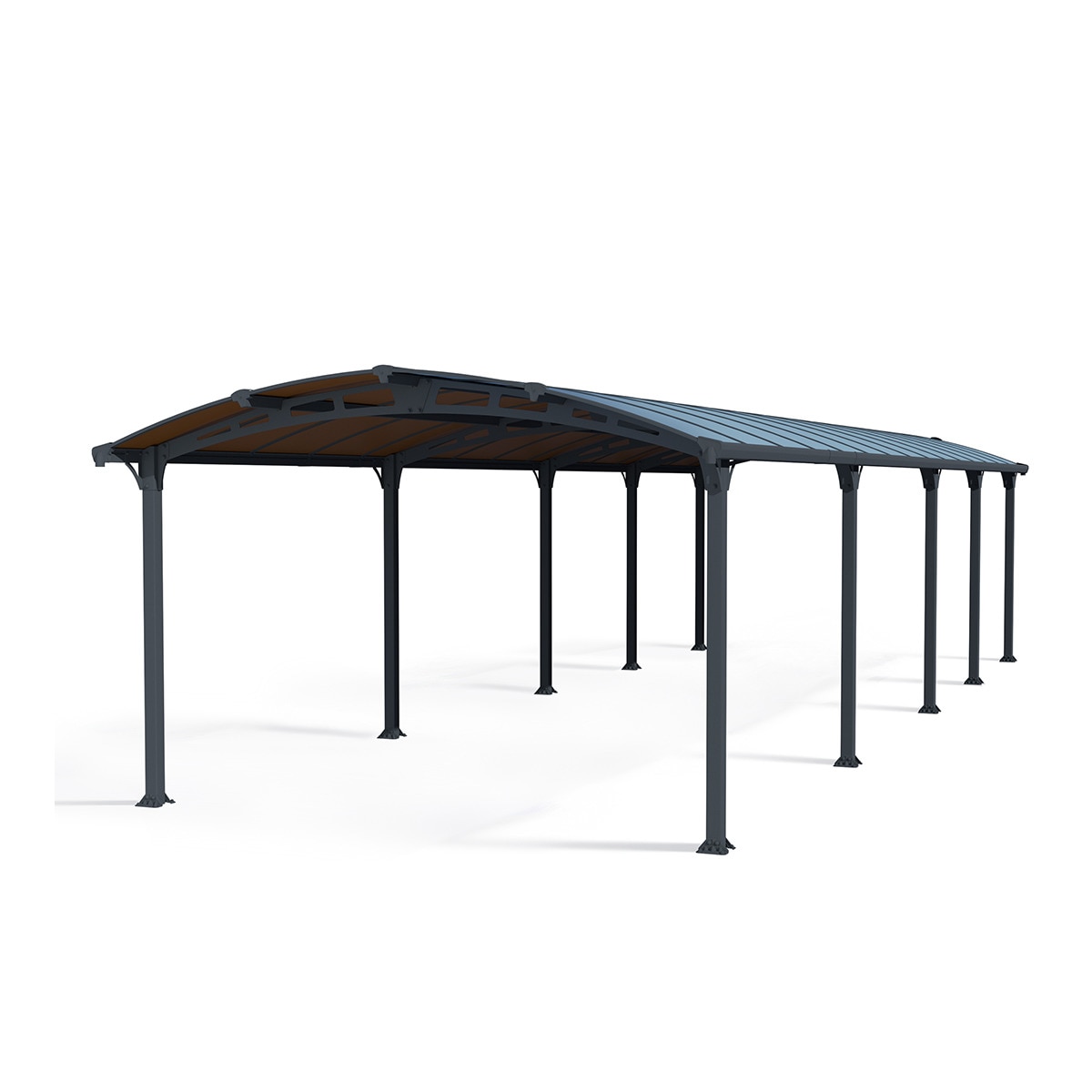 Cochera Aluminio Arcadia 359x1077x242 cm Gris oscuro-1
