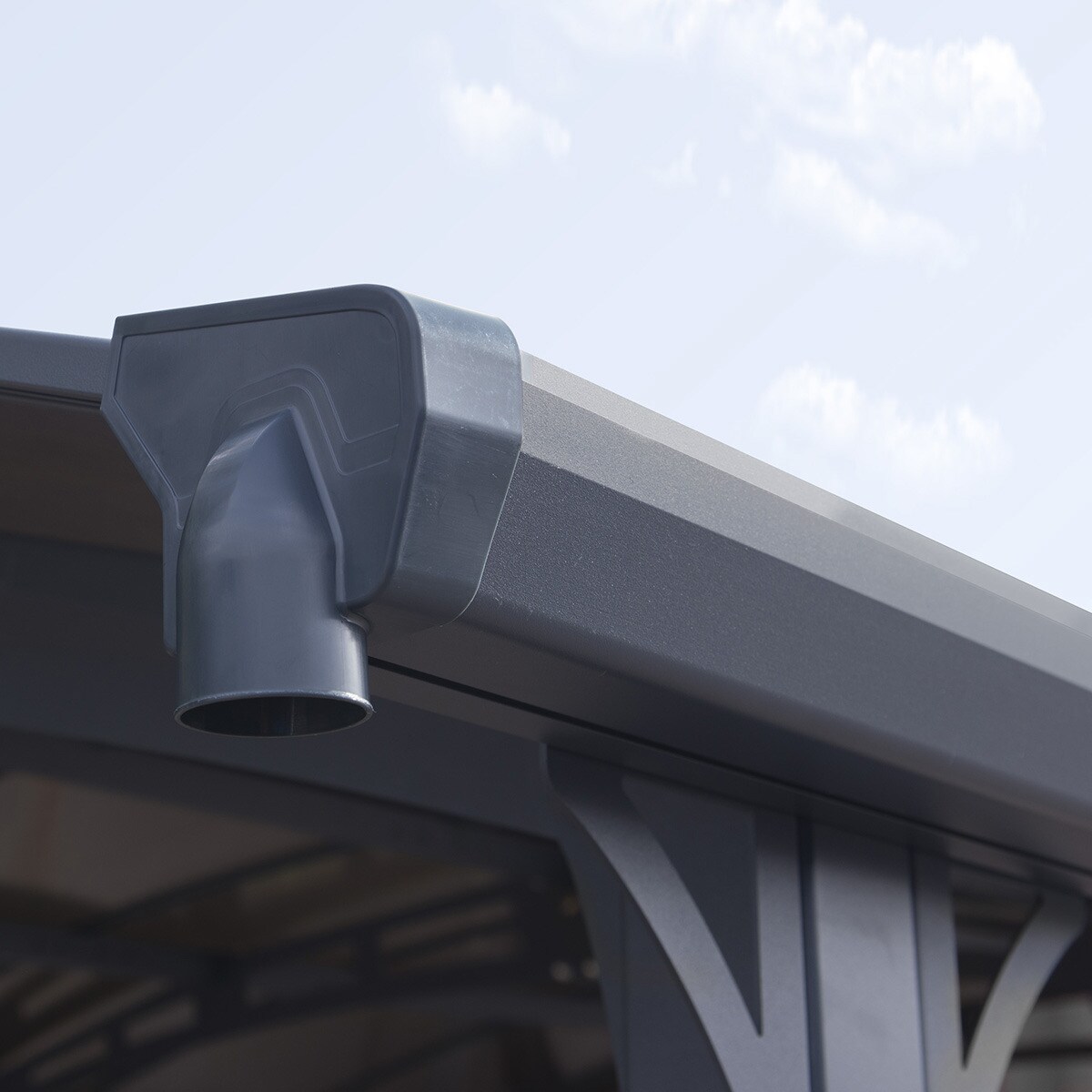 Cochera Aluminio Arcadia 359x1077x242 cm Gris oscuro-8