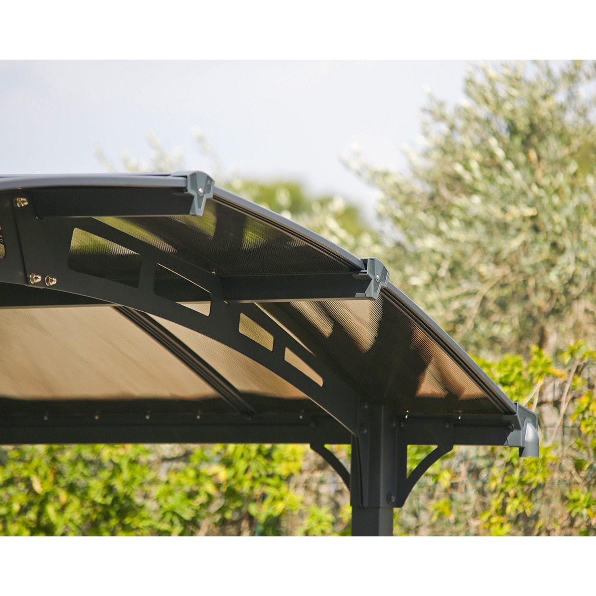 Cochera Aluminio Arcadia 359x1077x242 cm Gris oscuro-6