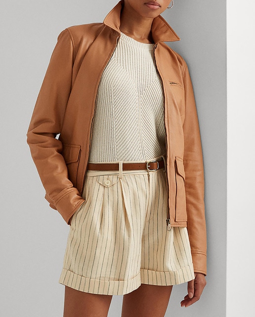 Imagen 0 de Cazadora de mujer motera de piel de cordero