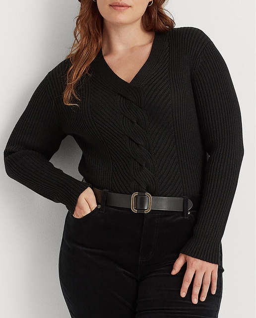 Imagen 0 de Jersey de mujer talla grande en punto de ochos.