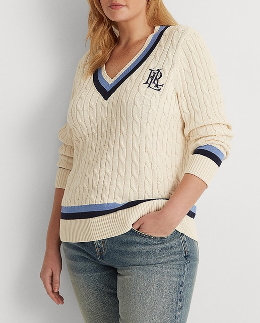 Imagen 0 de Jersey de mujer talla grande de cricket en punto de ochos