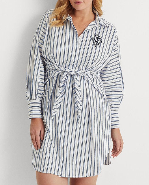 Imagen 0 de Vestido talla grande camisero de paño de algodón