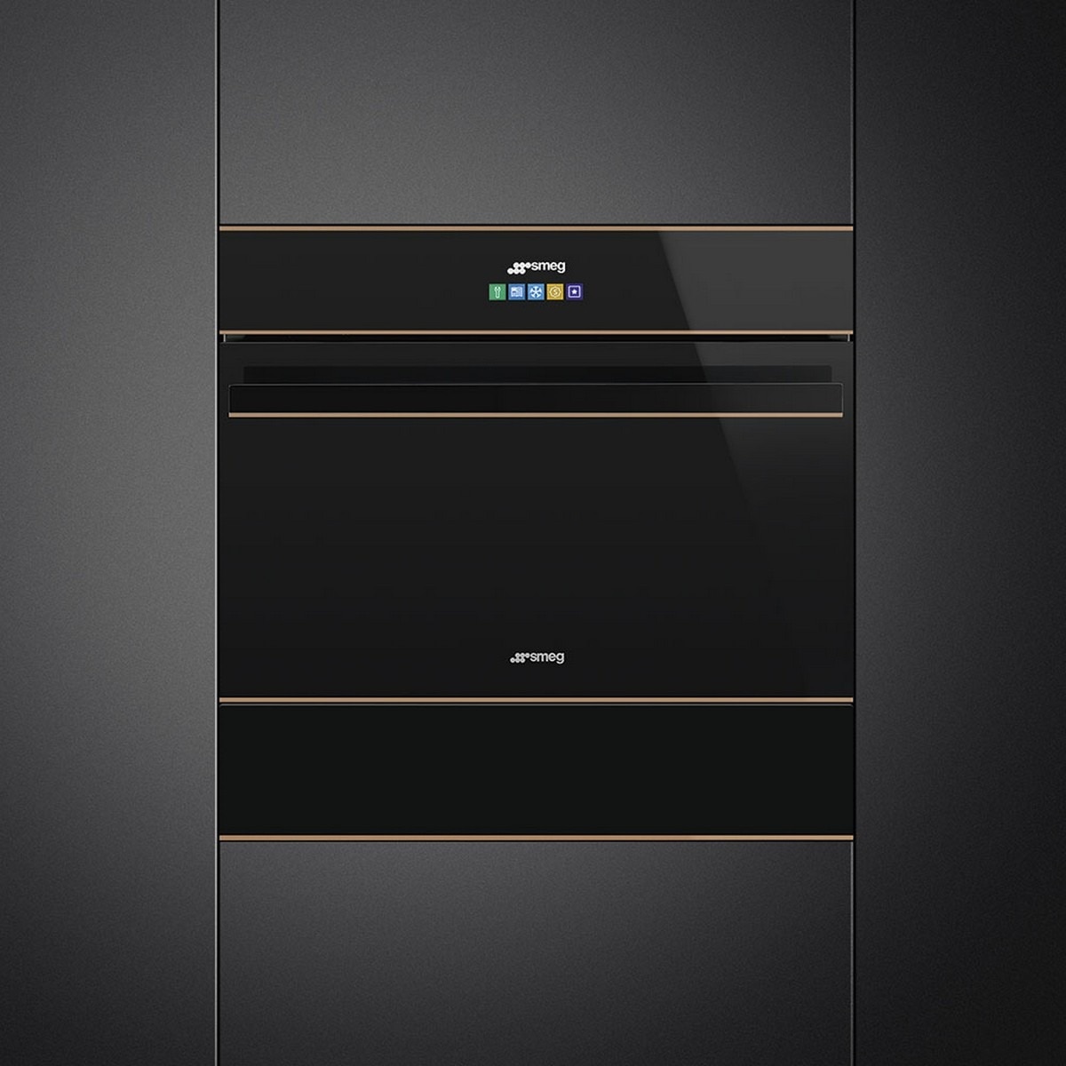 Gaveta de Vácuo Smeg Dolce Stil Novo CPV615NR - Preto e Perfis Cobre Preto / Cobre-3