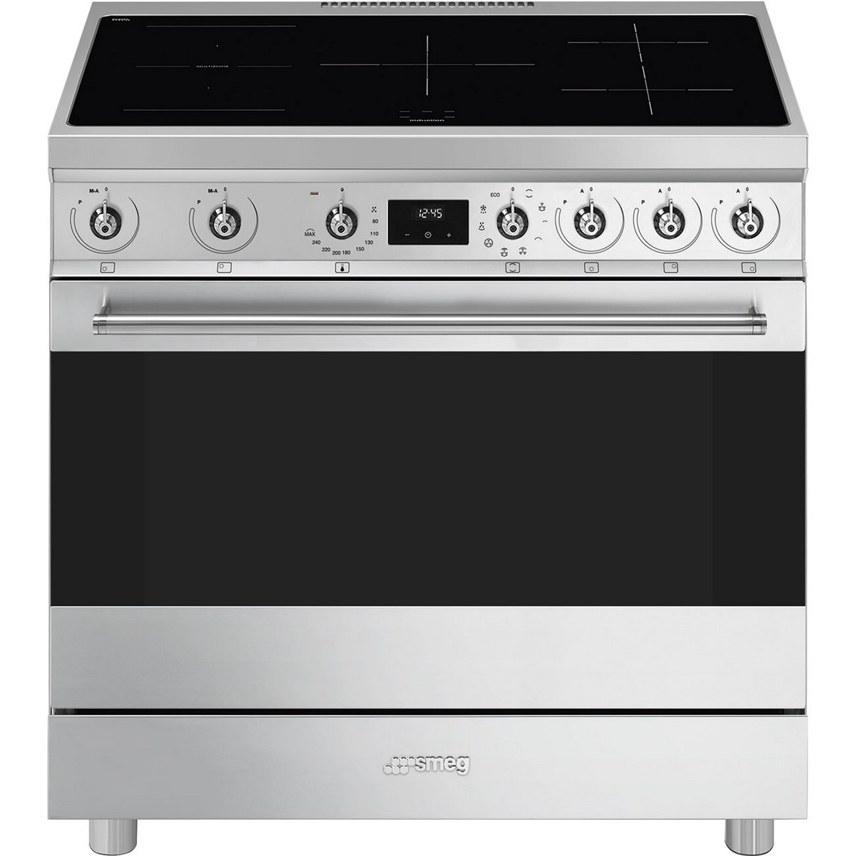 Imagem 0 de Fogão Elétrico com Placa de Indução Smeg Classica C9IMX2 Forno Termoventilado com Limpeza VaporClean de 115 Litros e de 5 Zonas - Aço Inox