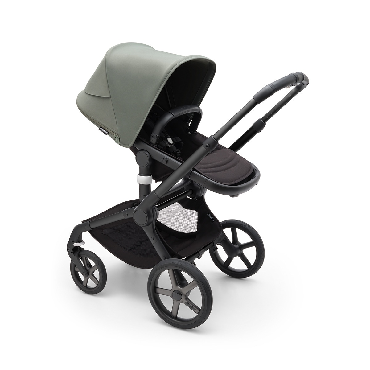 Carro de bebé Bugaboo Fox 5 negro/negro medianoche con capota verde bosque Negro-4