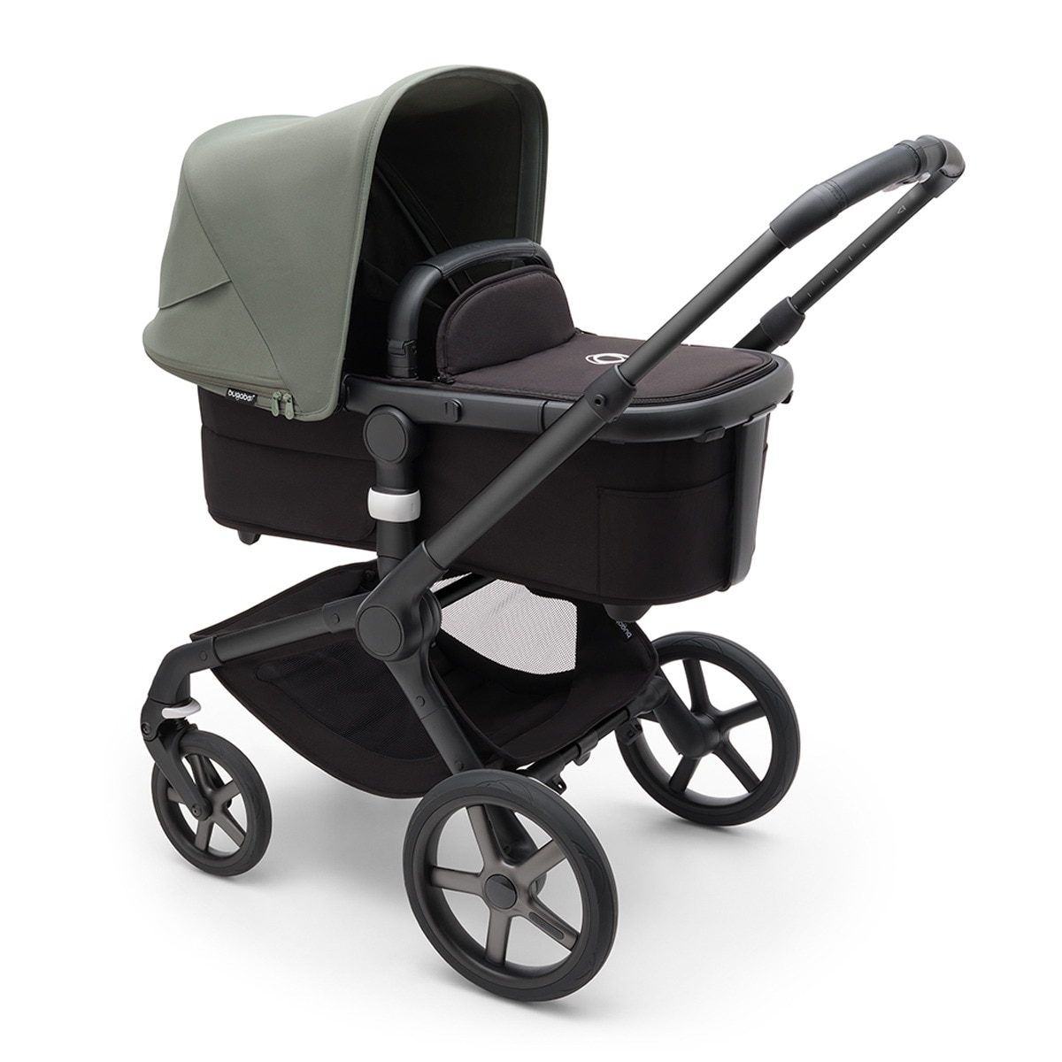 Carro de bebé Bugaboo Fox 5 negro/negro medianoche con capota verde bosque Negro-1