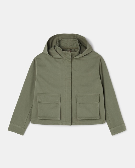 Imagen 0 de Cazadora de niña canvas con capucha