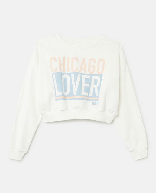 Imagen 0 de Sudadera de niña crop con texto