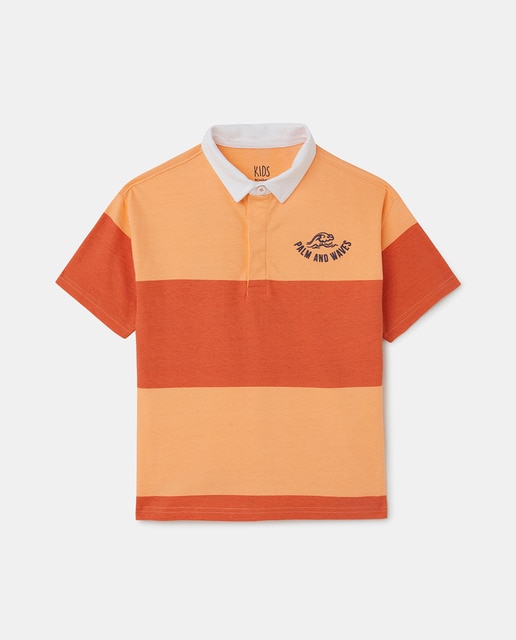 Imagen 0 de Polo de rayas con manga corta de niño