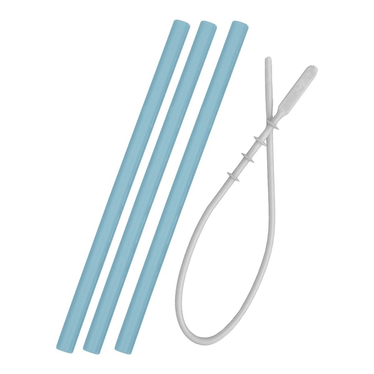 Imagem 0 de Palhas em silicone Azul Mineral - 3 Uni/Escova