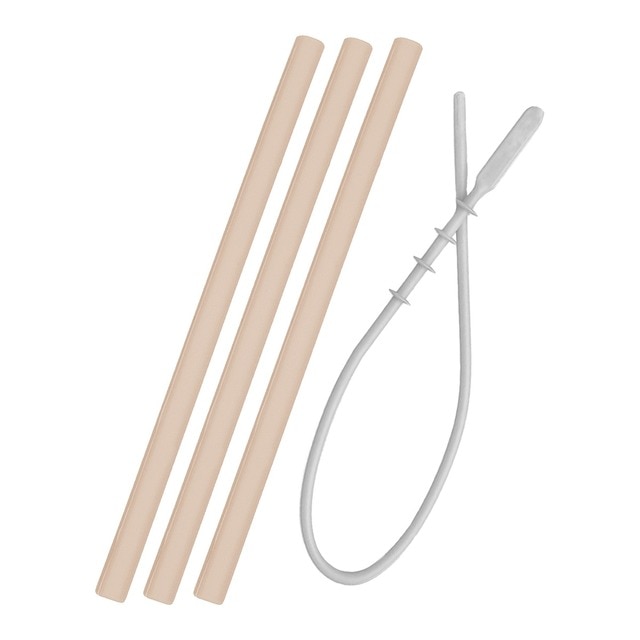 Imagem 0 de Palhas em silicone Bubble Bege - 3 Uni/Escova