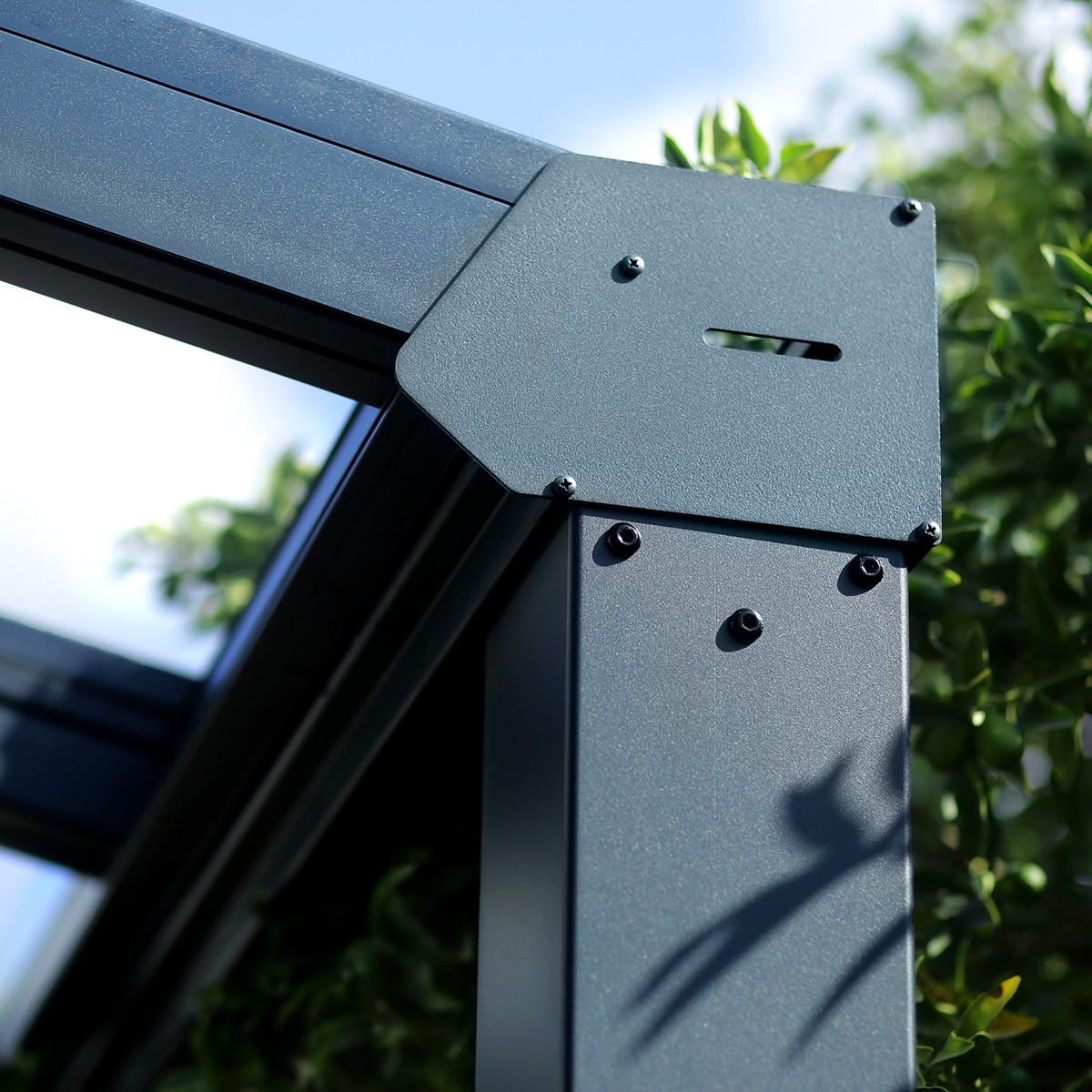 Pérgola Adosada Aluminio Stockholm 341 x 587,5 cm Gris oscuro-10