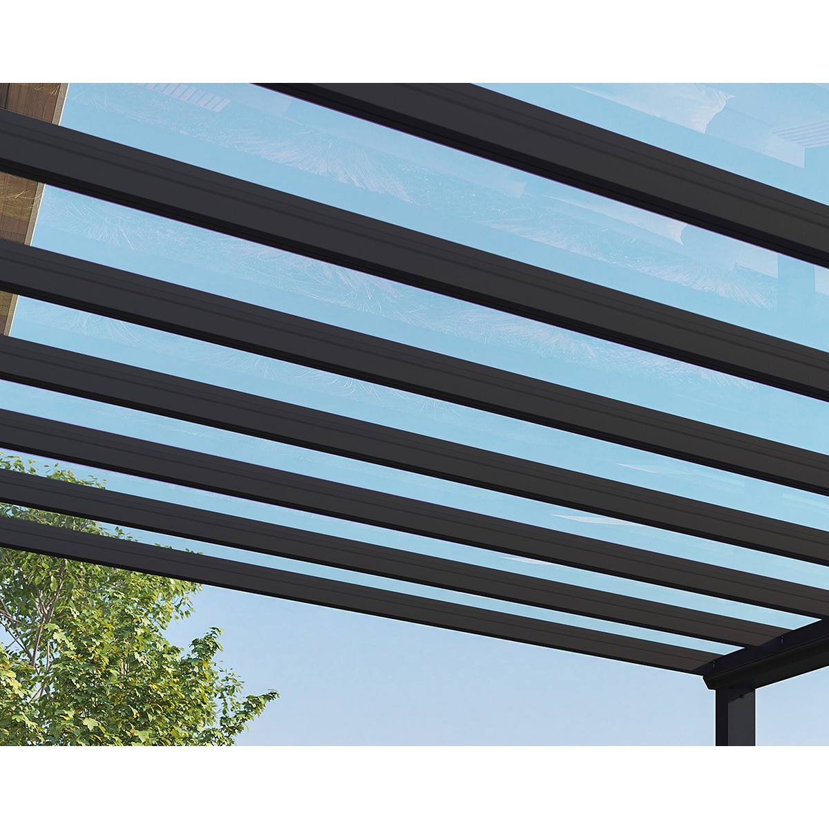 Pérgola Adosada Aluminio Stockholm 341 x 587,5 cm Gris oscuro-14