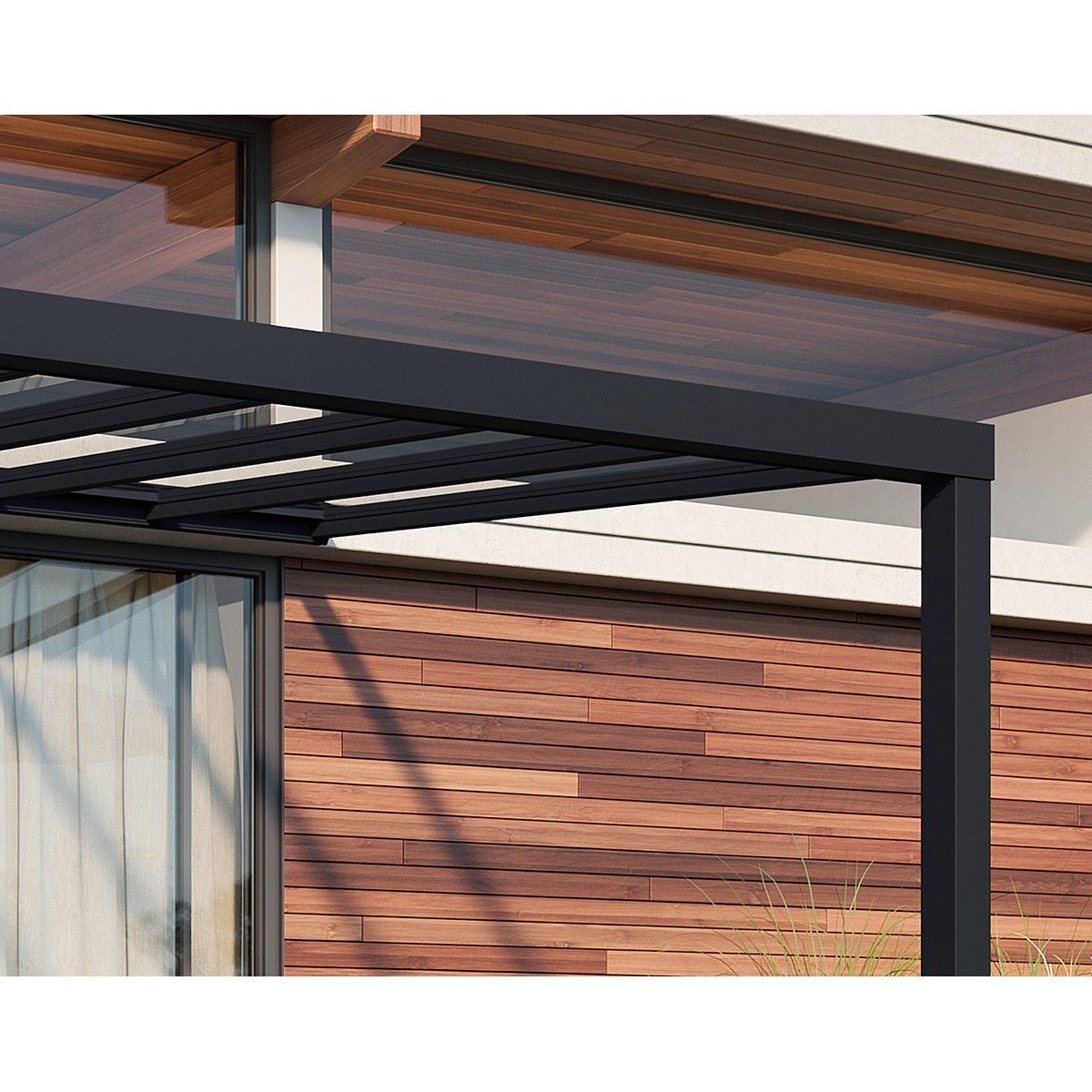 Pérgola Adosada Aluminio Stockholm 341 x 587,5 cm Gris oscuro-13