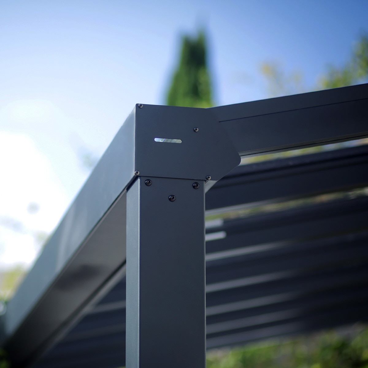 Pérgola Adosada Aluminio Stockholm 341 x 587,5 cm Gris oscuro-11