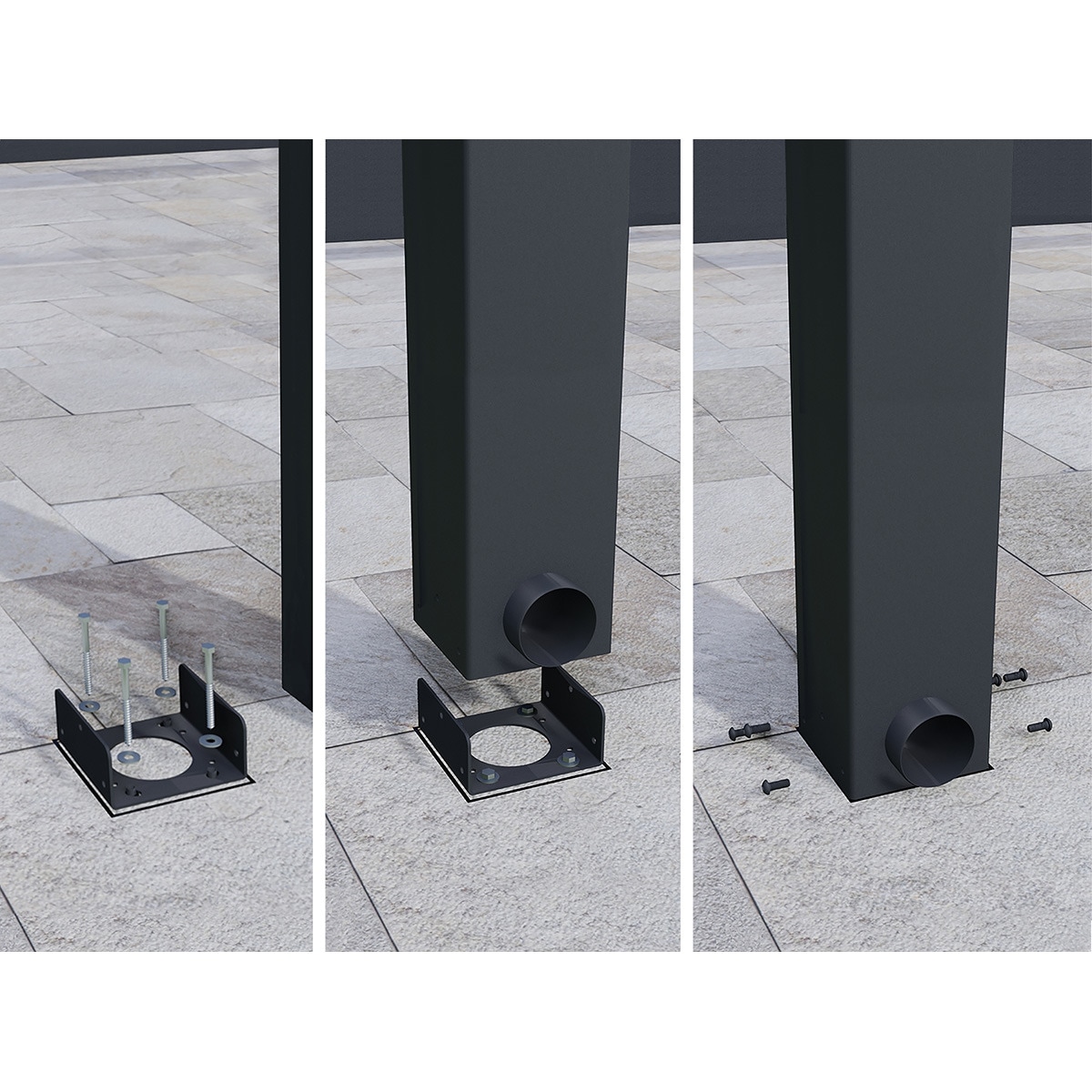 Pérgola Adosada Aluminio Stockholm Gris oscuro-12
