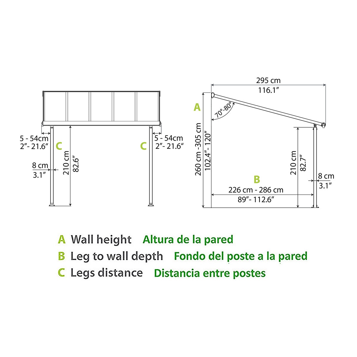 Pérgola Adosada Aluminio Olympia Blanco-9