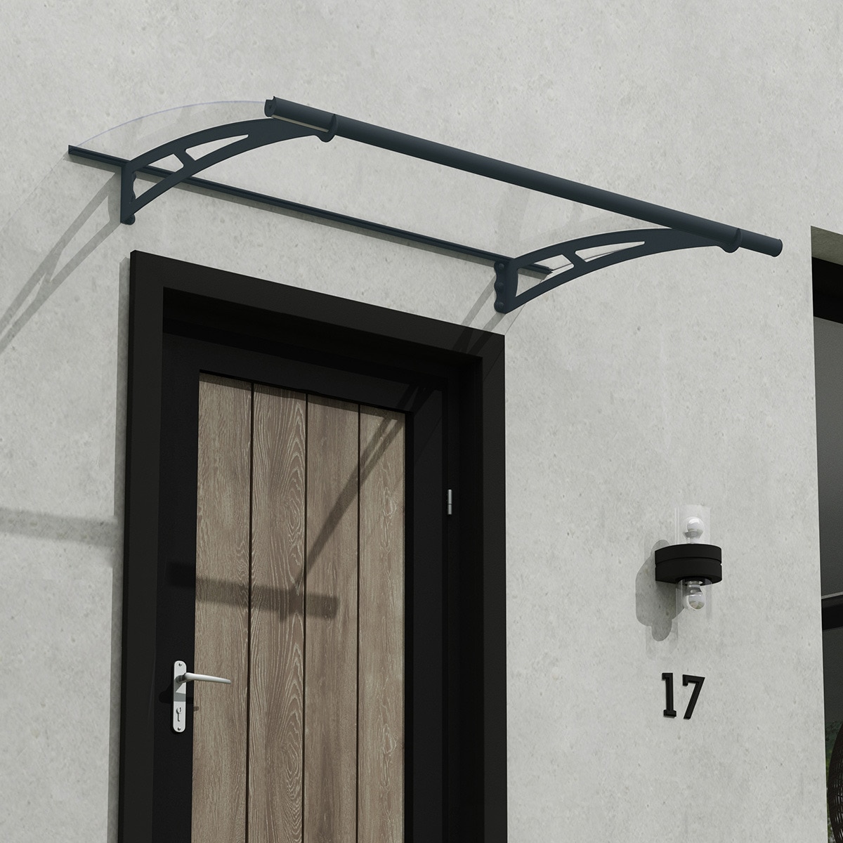 Marquesina para Puerta Aquila 150,5x91,5 cm Gris oscuro-3