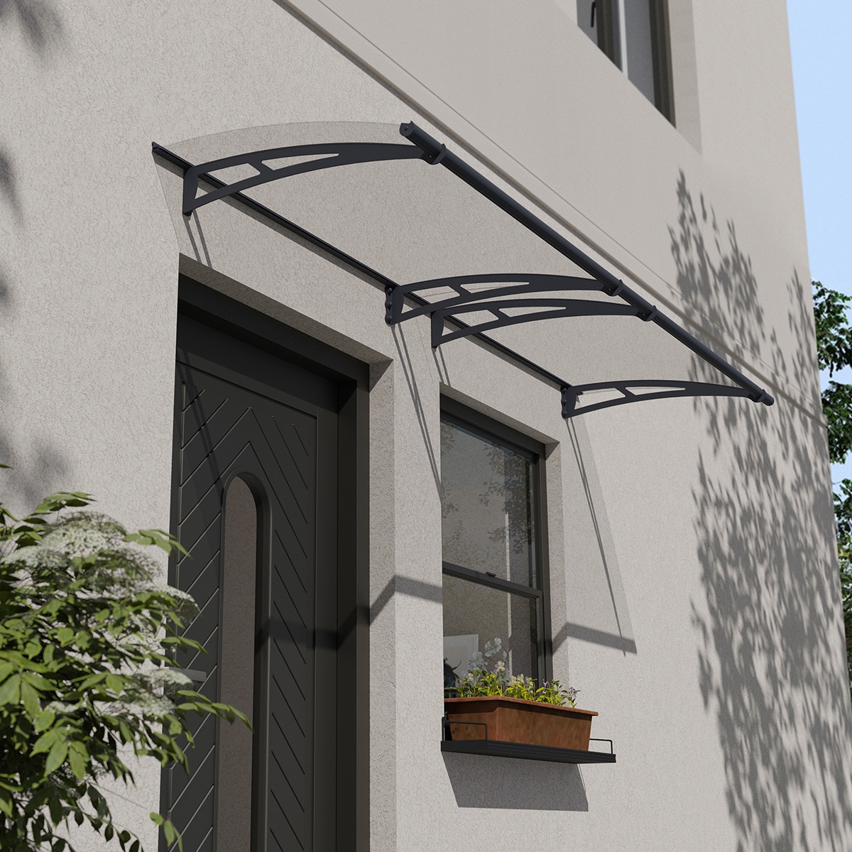 Marquesina para Puerta Aquila 302x91,5 cm Gris oscuro-3
