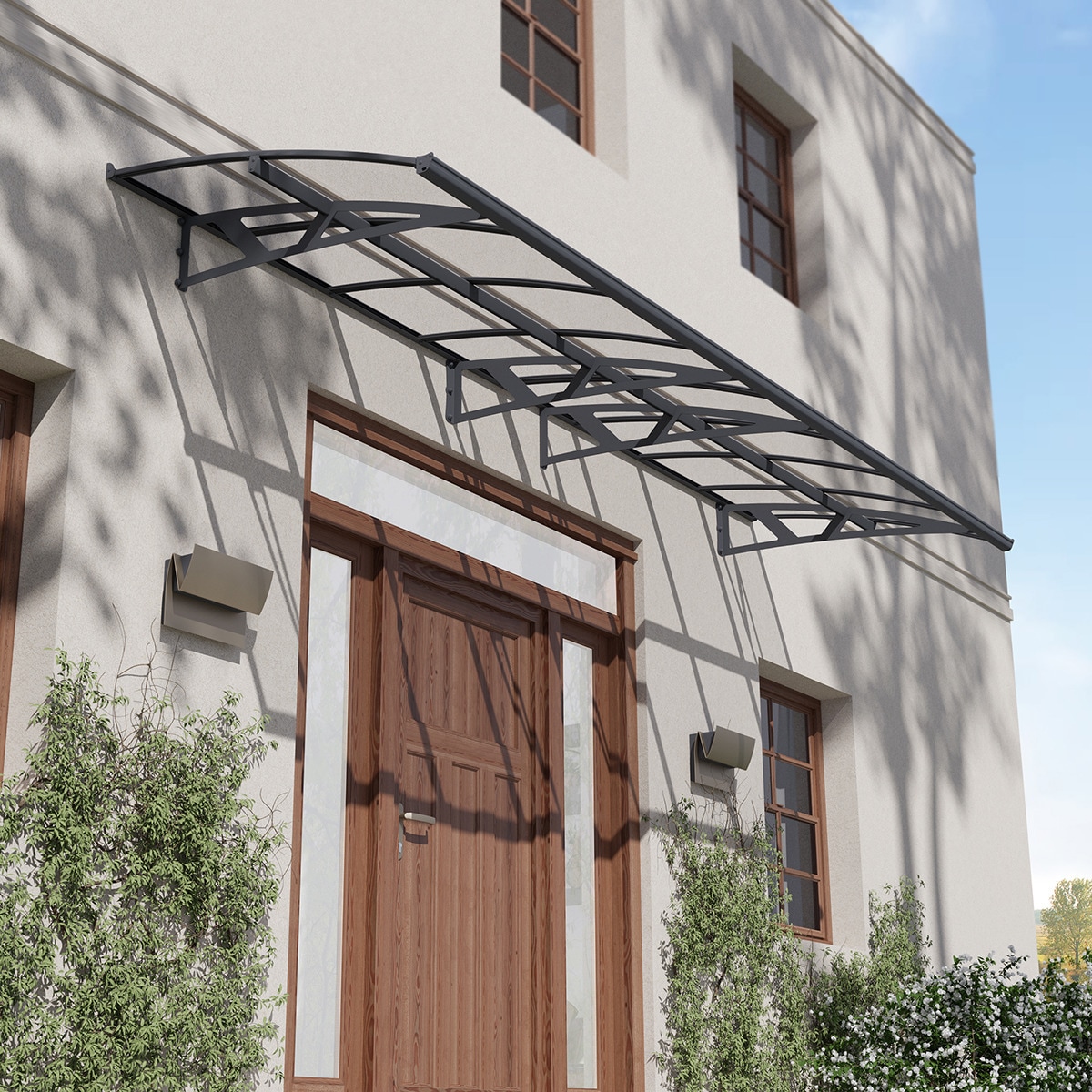 Marquesina para Puerta Canopy Amsterdam 447x139 cm Gris oscuro-2