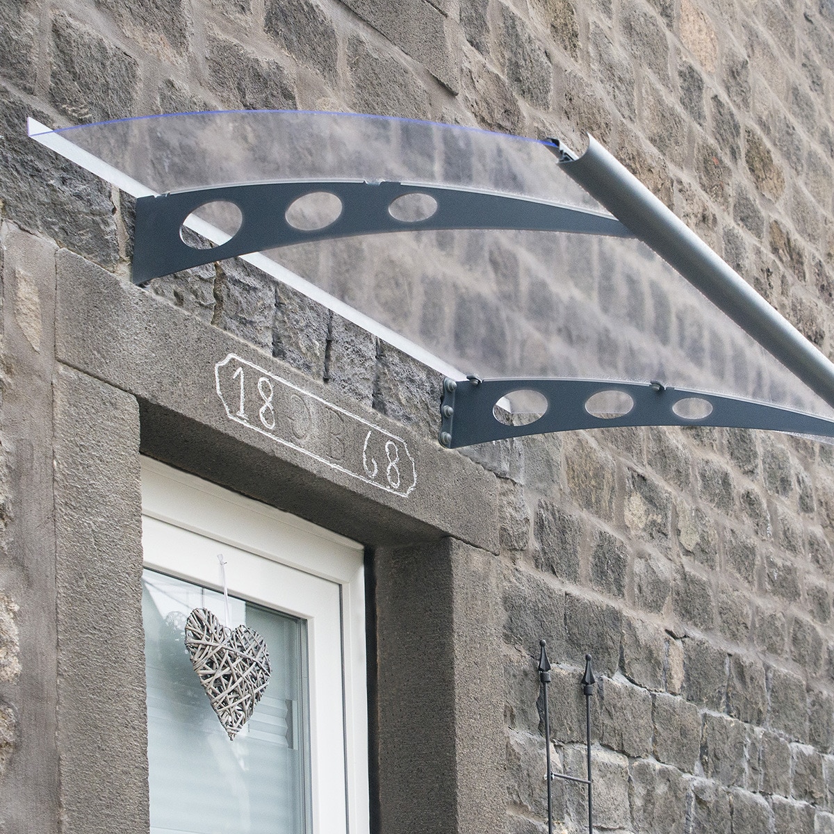 Marquesina para Puerta Canopy Garamond 135,5x90,5 cm Gris oscuro-3
