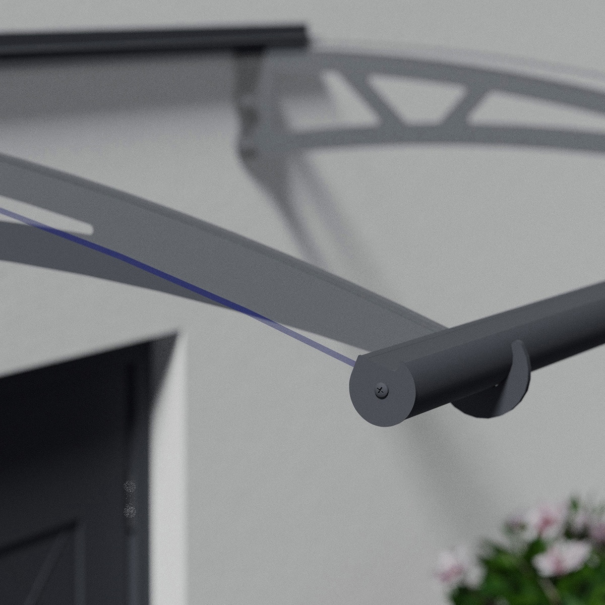 Marquesina para Puerta Canopy Altair 453,5x91,5 cm Gris oscuro-3