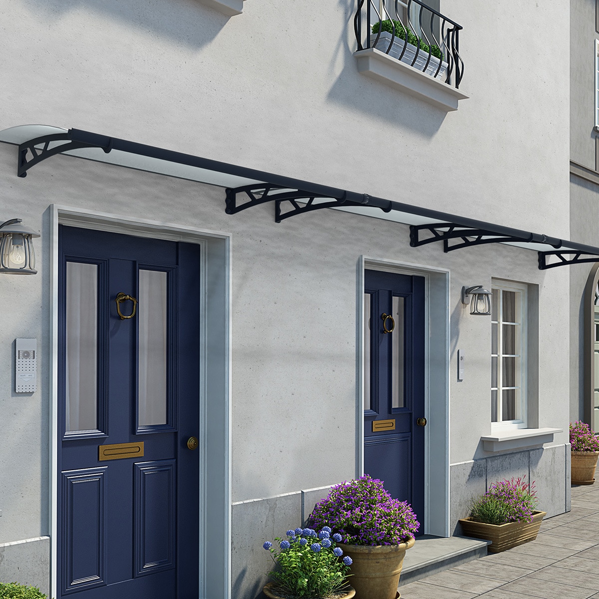 Marquesina para Puerta Canopy Altair 453,5x91,5 cm Gris oscuro-2