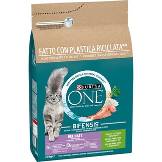 Delicate Sensitive pienso para gatos adultos con pavo y arroz bolsa 2,8 kg - Purina One