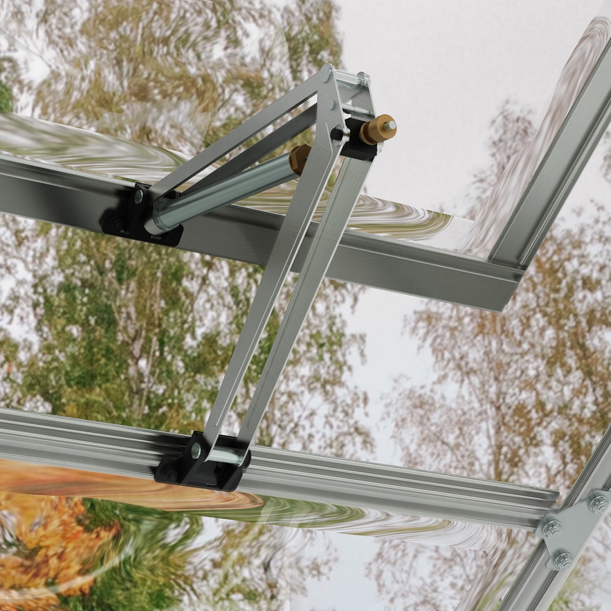 Kit Ventilación Automático para Apertura Ventanas Invernaderos Plateado-4
