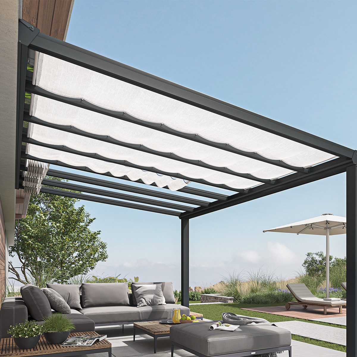 Kit Cortinas para Pérgola Stockholm Blanco-7