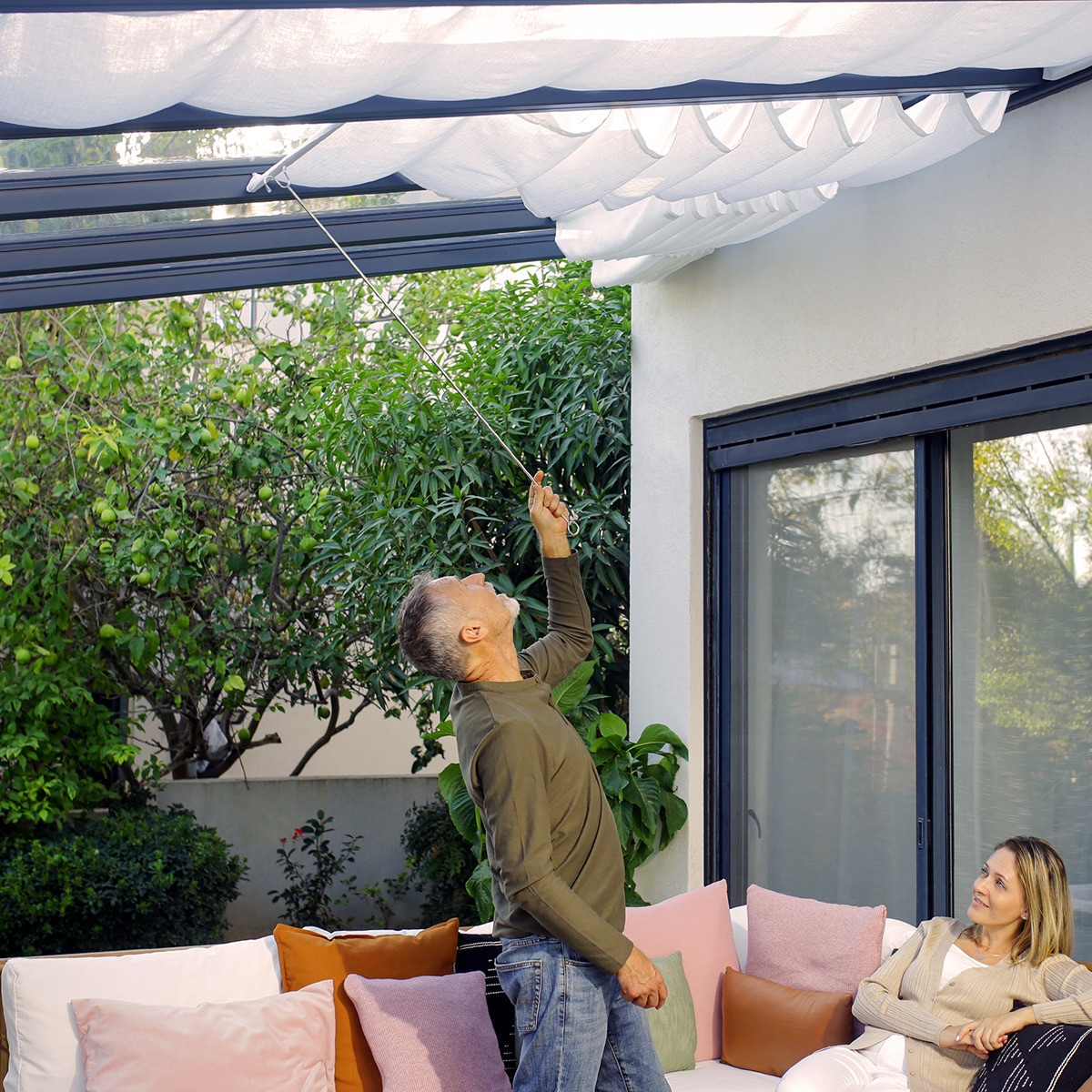 Kit Cortinas para Pérgola Stockholm Blanco-9