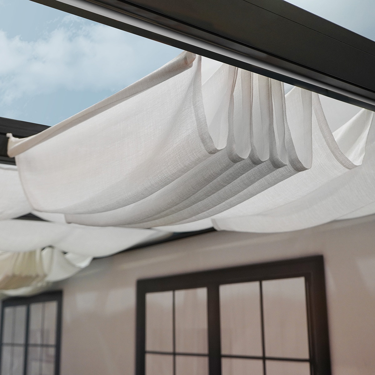 Kit Cortinas para Pérgola Stockholm Blanco-8