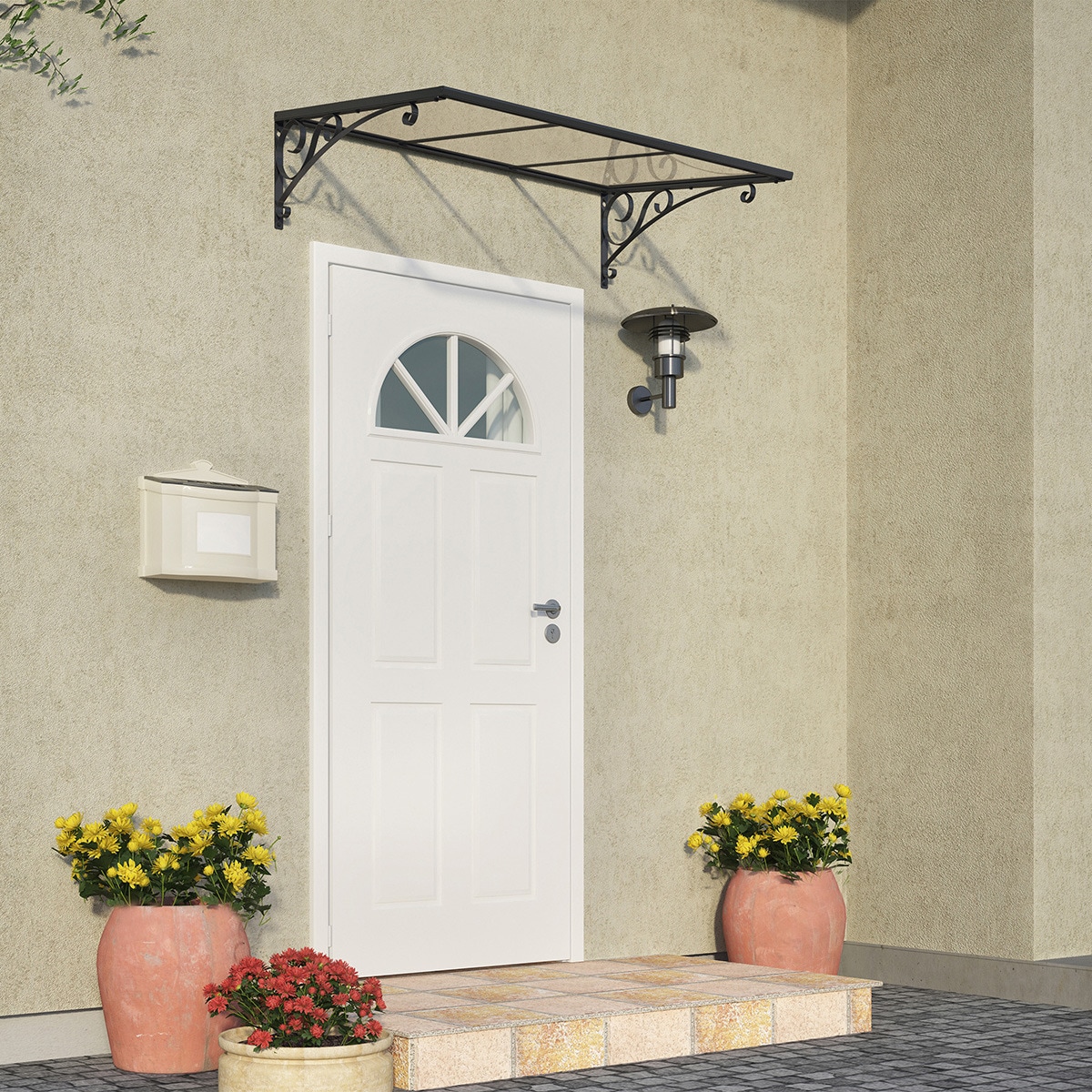 Marquesina para Puerta Venus 135,5x88 cm Gris oscuro-4