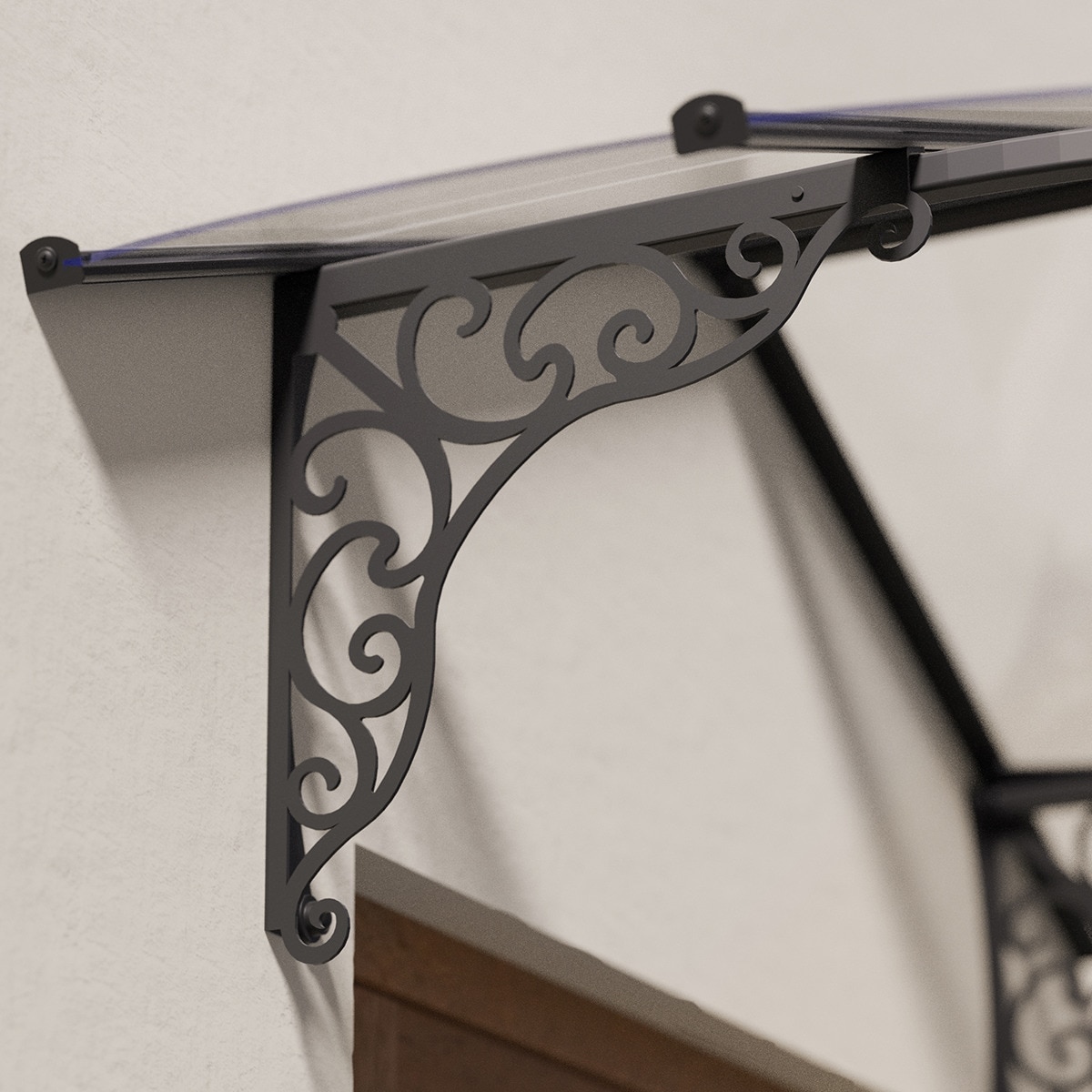 Marquesina para Puerta Iris 174,5x125 cm Negro-5