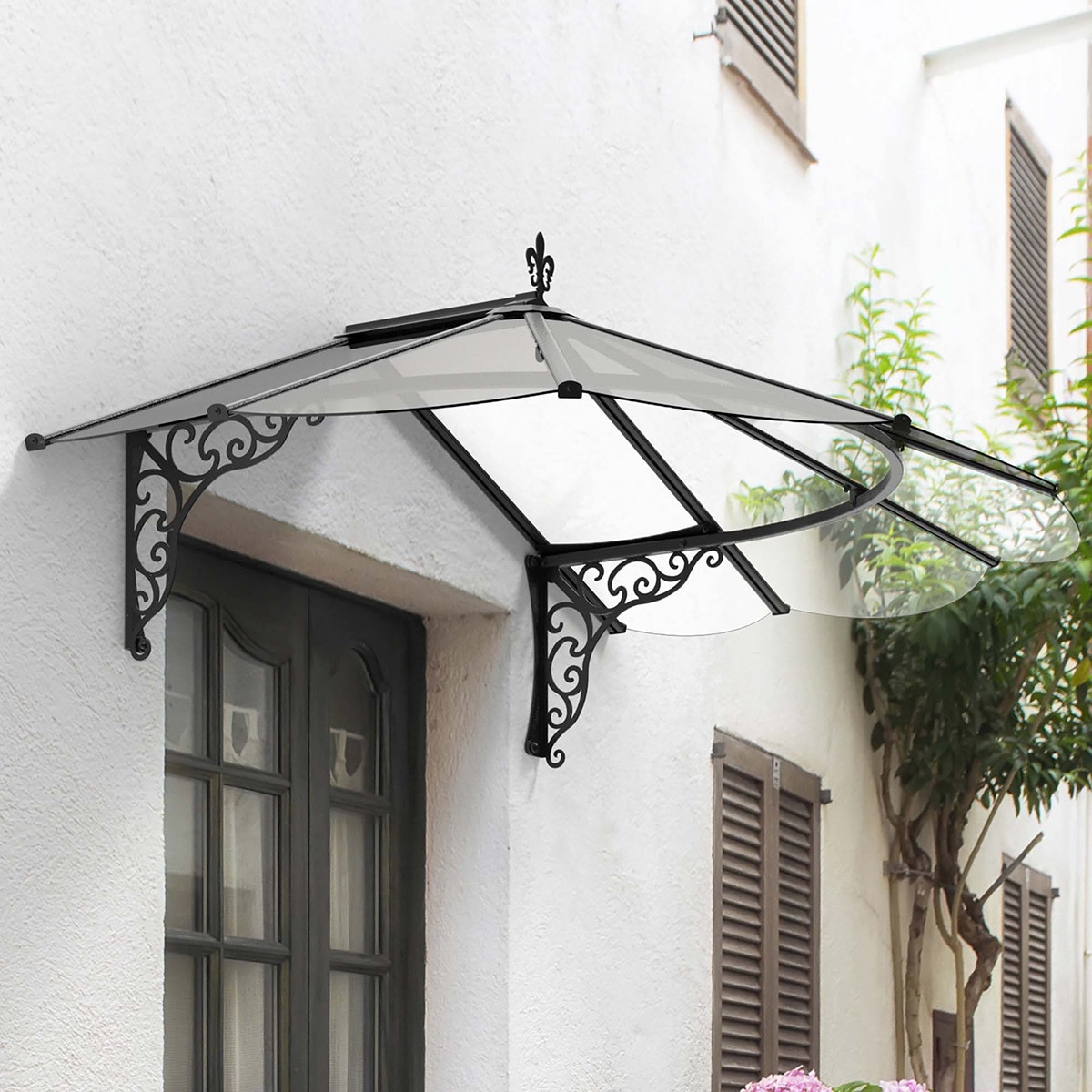 Marquesina para Puerta Iris 174,5x125 cm Negro-3