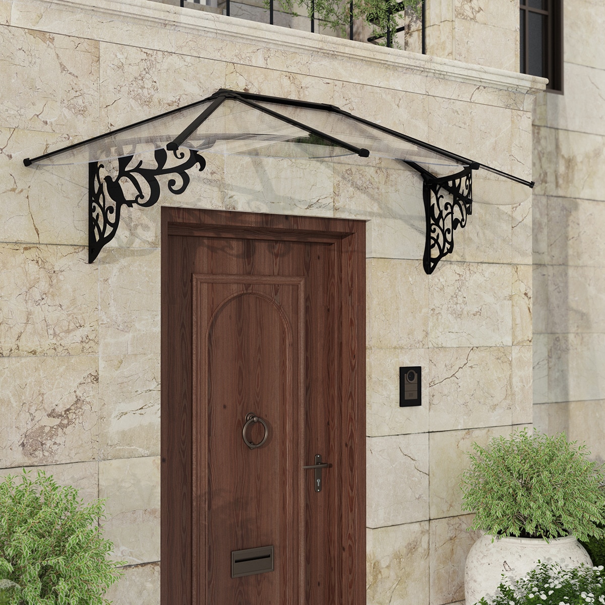 Marquesina para Puerta Lily XL 217x88 cm Negro-2