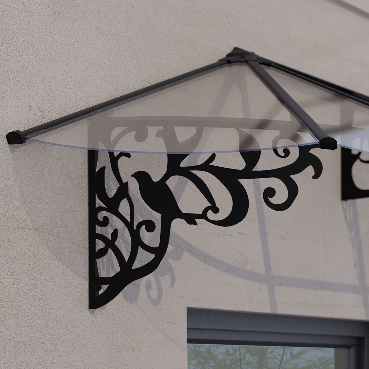 Marquesina para Puerta Lily XL 217x88 cm Negro-4