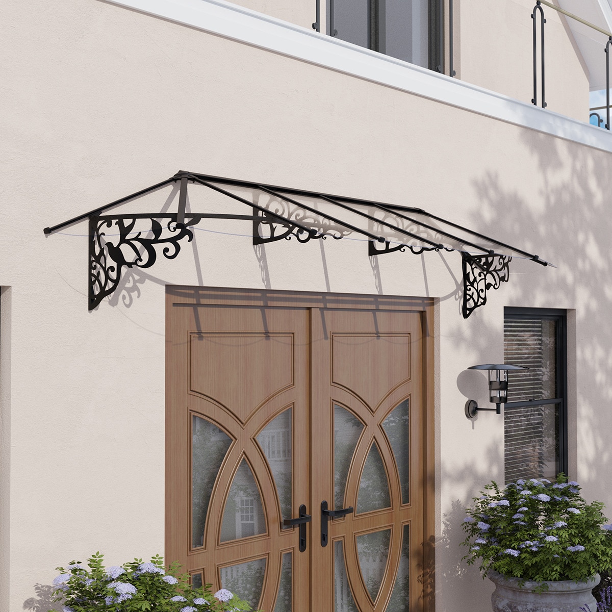 Marquesina para Puerta Lily XL 370x88 cm Negro-2
