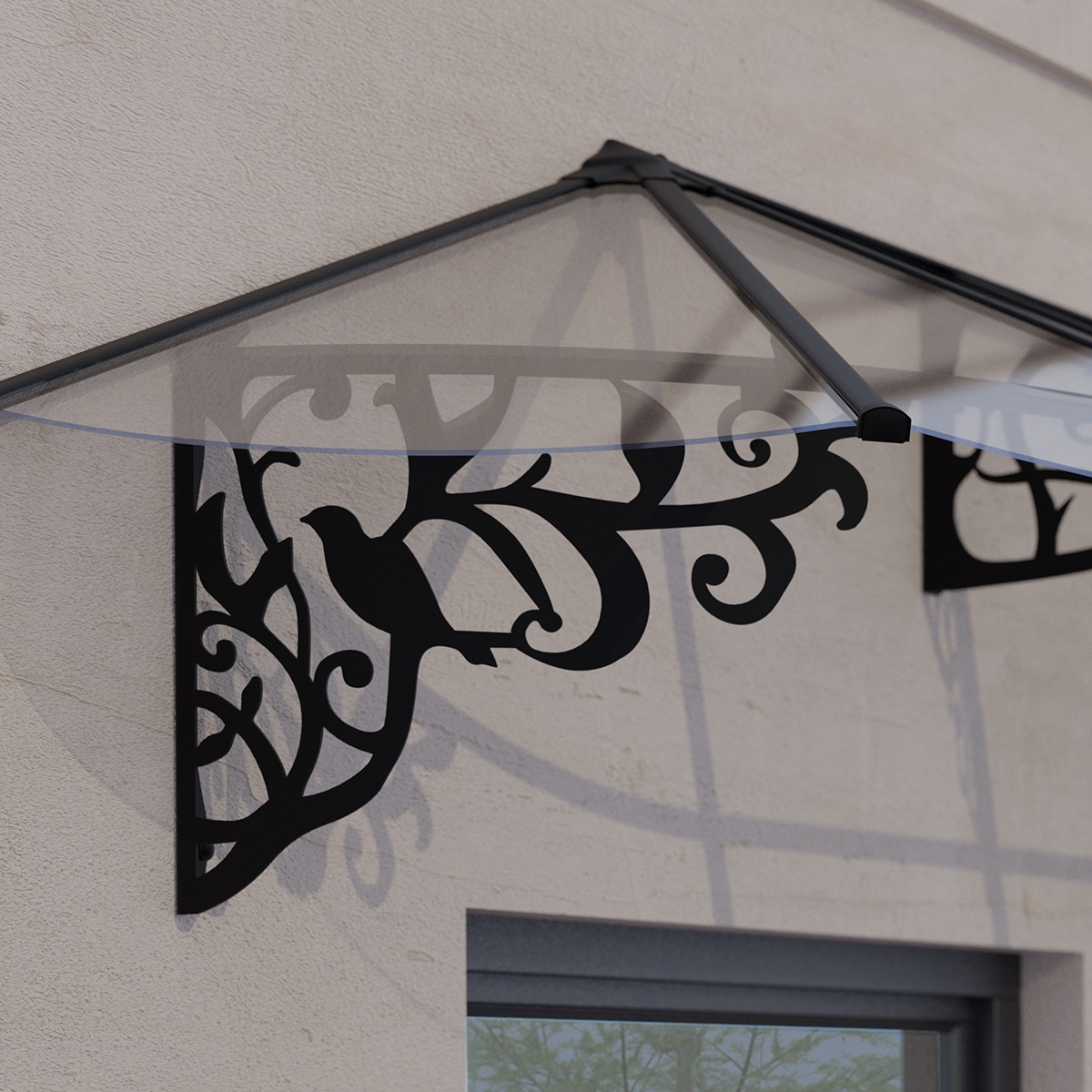 Marquesina para Puerta Lily XL 421x88 cm Negro-3