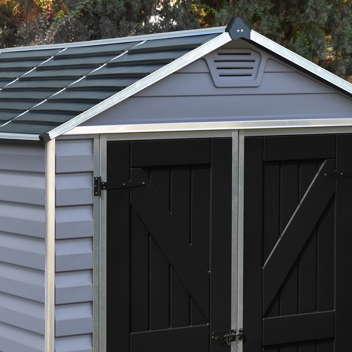 Caseta policarbonato+aluminio Skylight 185 x 90 cm Gris-4