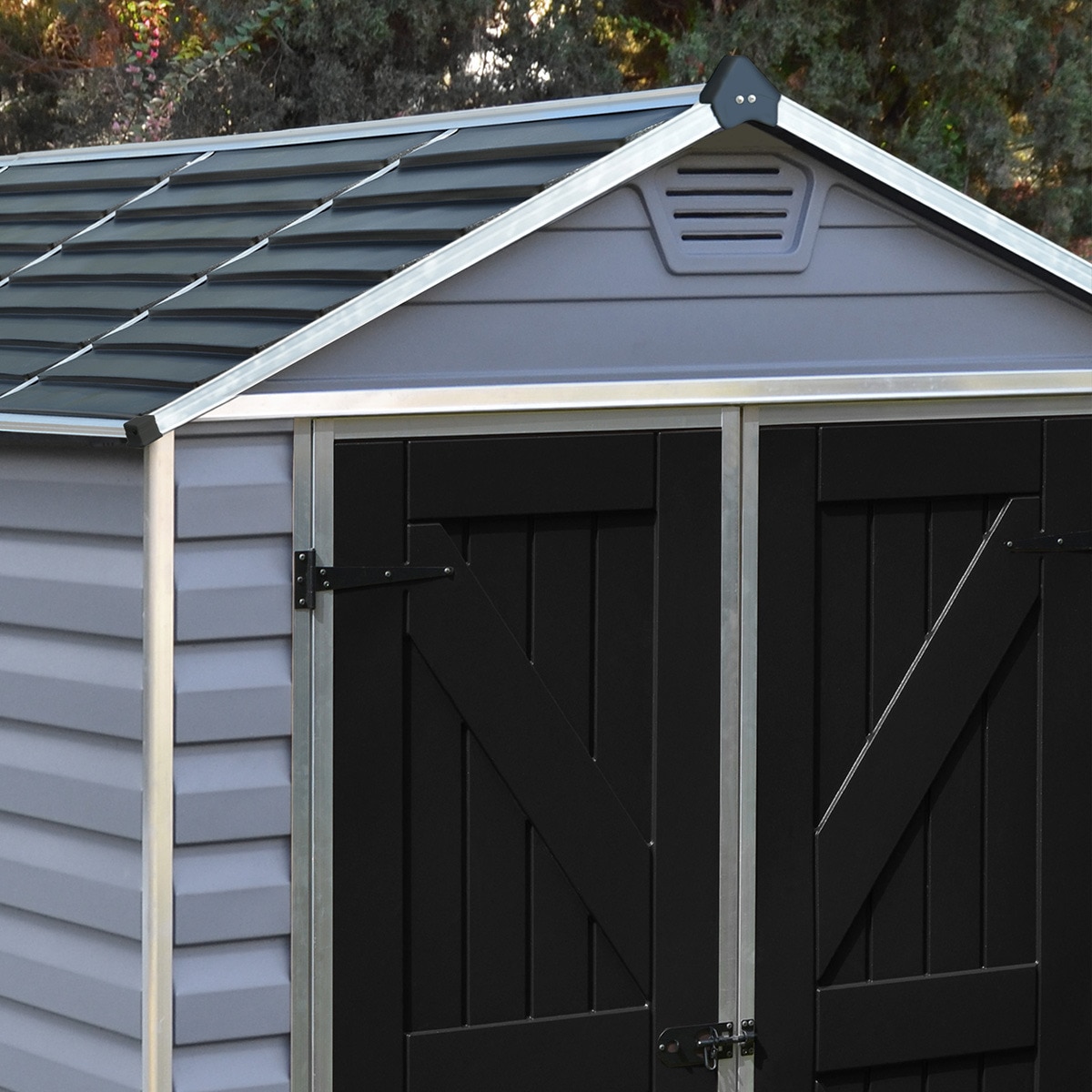 Caseta policarbonato+aluminio Skylight 185 x 154 cm Gris-3