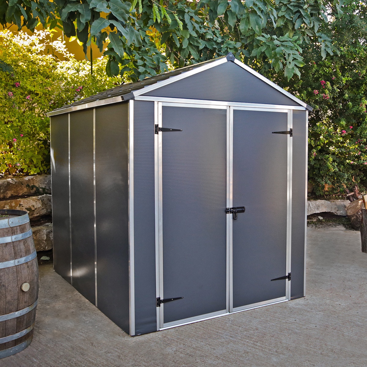 Caseta policarbonato+aluminio Rubicón 185 x 229 cm Gris oscuro-3