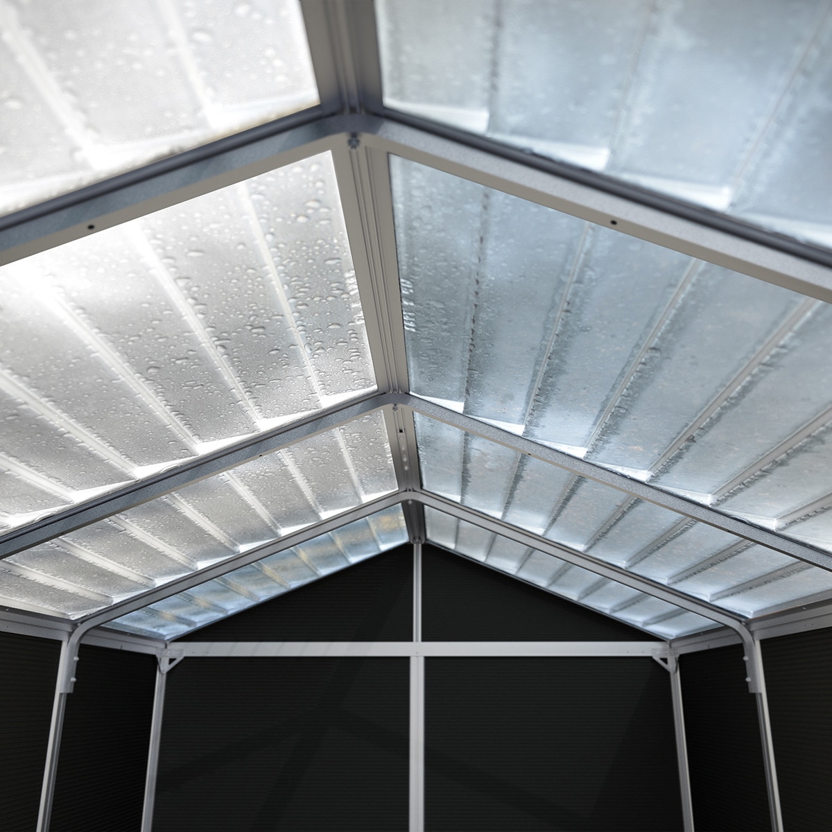 Caseta policarbonato+aluminio Rubicón 185 x 304 cm Gris oscuro-7