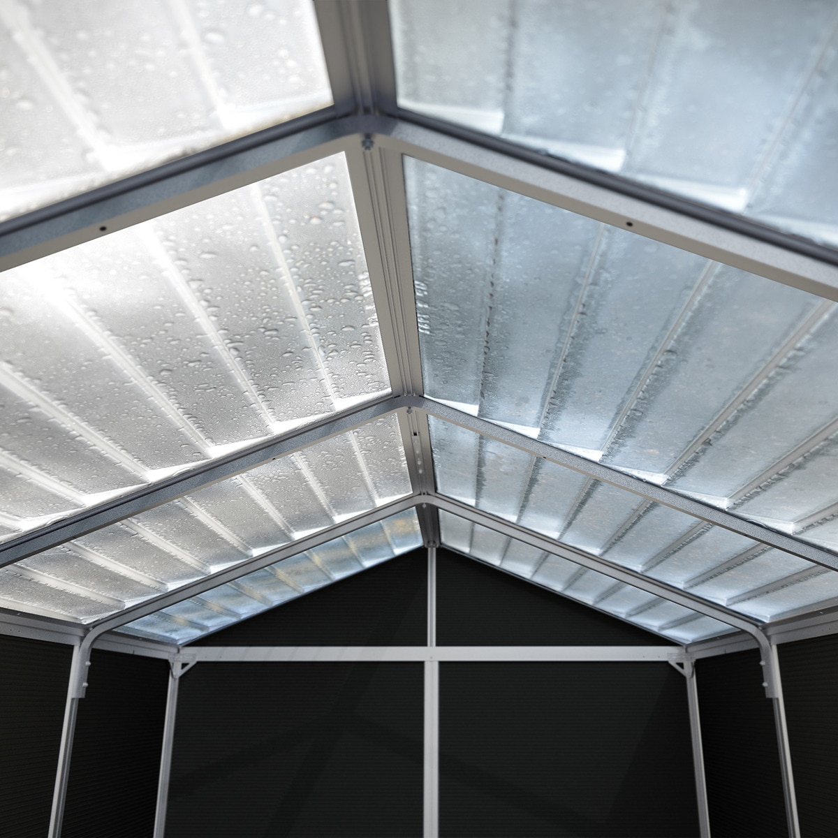 Caseta policarbonato+aluminio Rubicón 185 x 379 cm Gris oscuro-7