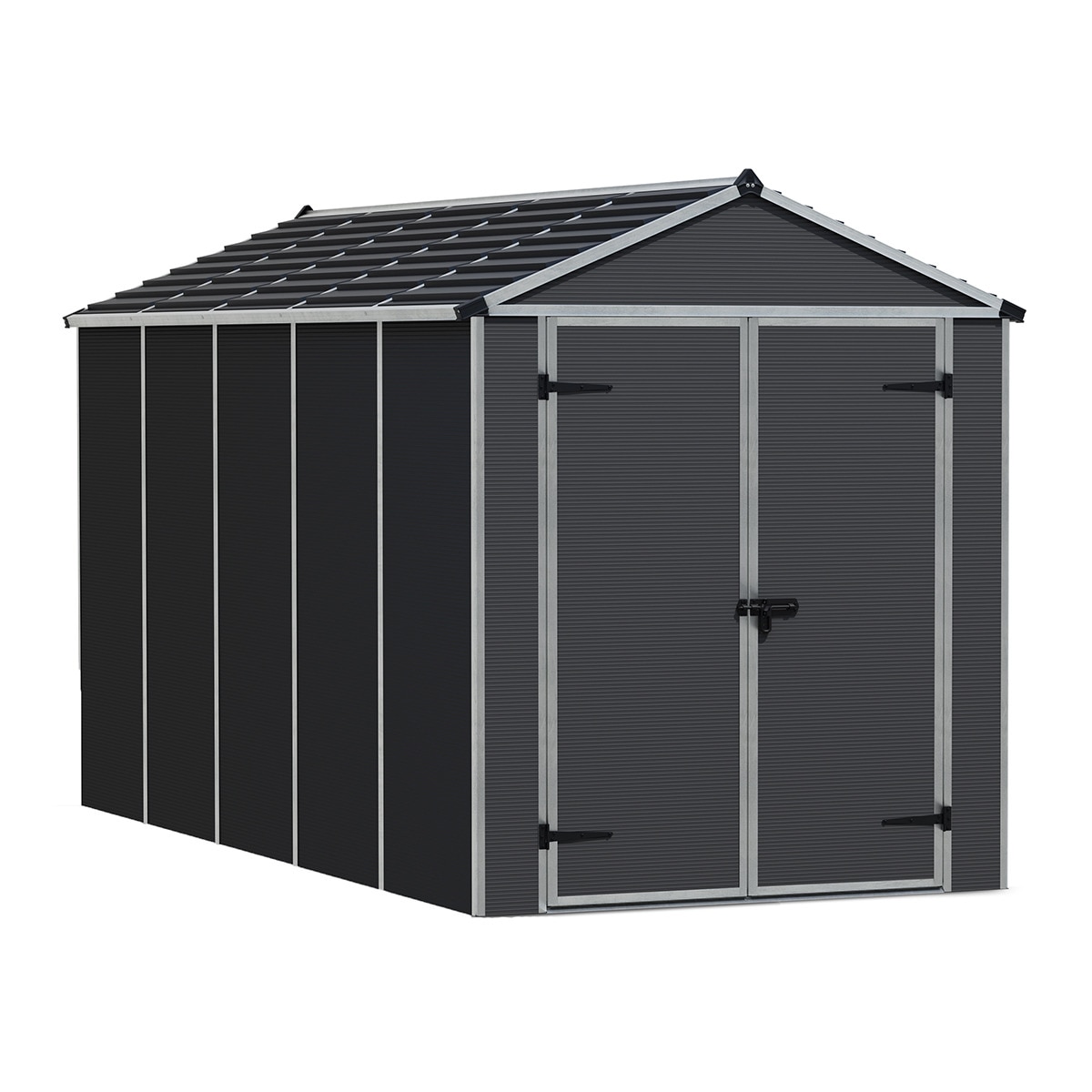 Caseta policarbonato+aluminio Rubicón 185 x 379 cm Gris oscuro-1