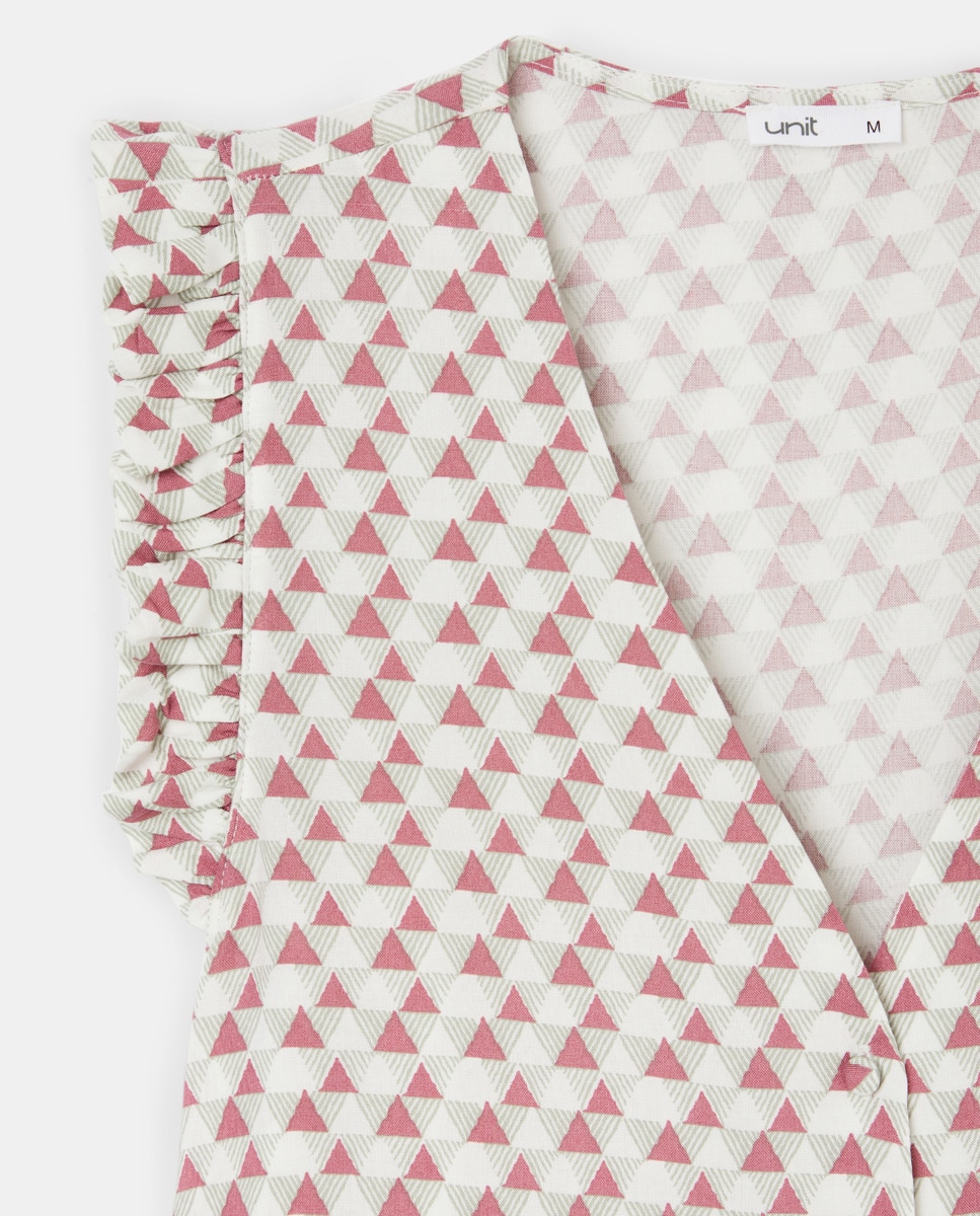Blusa sin mangas estampado étnico blanco Crudo-5