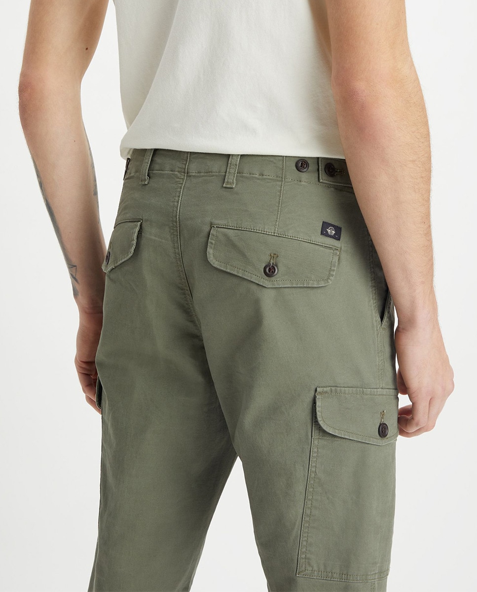Calças Cargo Slim Tapered Verde-militar-5