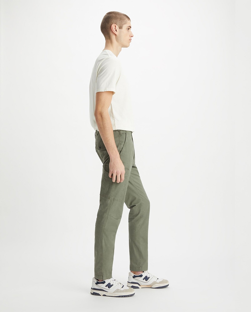 Calças Cargo Slim Tapered Verde-militar-4