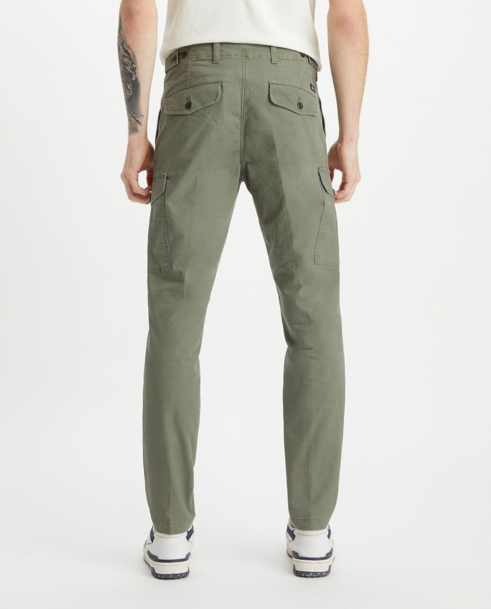 Calças Cargo Slim Tapered Verde-militar-3